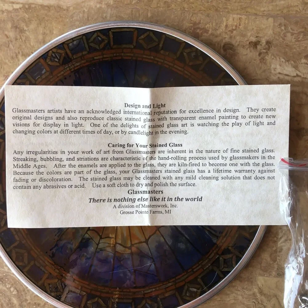 Glassmasters Holy Spirit Roundel Suncatcher Stained Glass HM3132 Tiffany 6.5